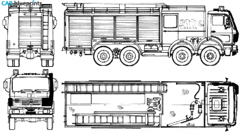 1984 Mercedes-Benz L2836A 8x6 Fire Truck blueprint