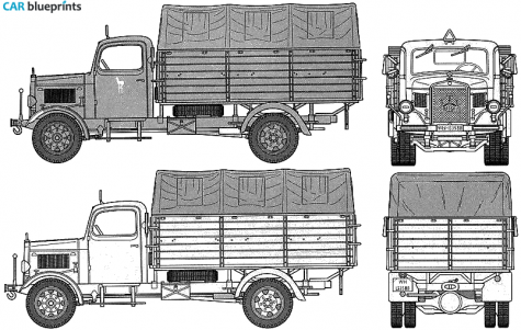 1944 Mercedes-Benz L3000 Truck blueprint