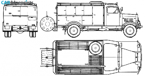 1941 Mercedes-Benz L3000S Fire Truck blueprint