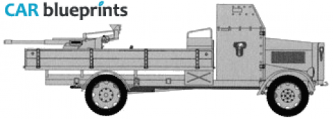 1940 Mercedes-Benz L3000 SdKfz-305 2cm Fla 30 Truck blueprint