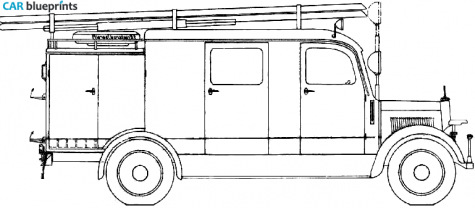 1938 Mercedes-Benz L3000S Truck blueprint