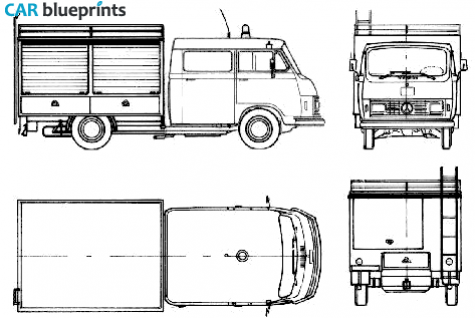 1975 Mercedes-Benz L307 Fire Truck blueprint