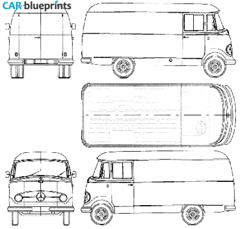 1956 Mercedes-Benz L319 Van blueprint