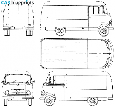 1957 Mercedes-Benz L319D Van blueprint