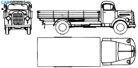 1950 Mercedes-Benz L3500 Truck blueprint