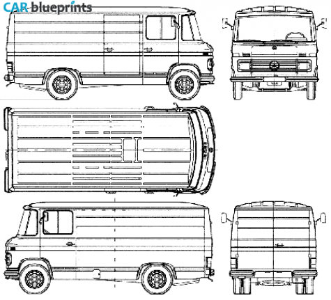 1975 Mercedes-Benz L409 Van blueprint