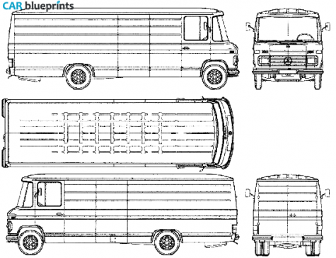 1975 Mercedes-Benz L508 MWB Van blueprint