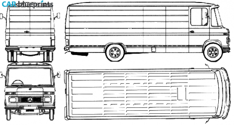 1975 Mercedes-Benz L508 SWB Van blueprint