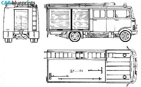 1976 Mercedes-Benz L608-35 Fire Truck blueprint