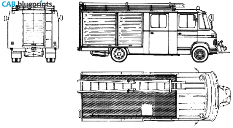 1976 Mercedes-Benz L608 Fire Truck blueprint