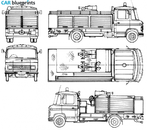 1976 Mercedes-Benz L608D Fire Truck blueprint