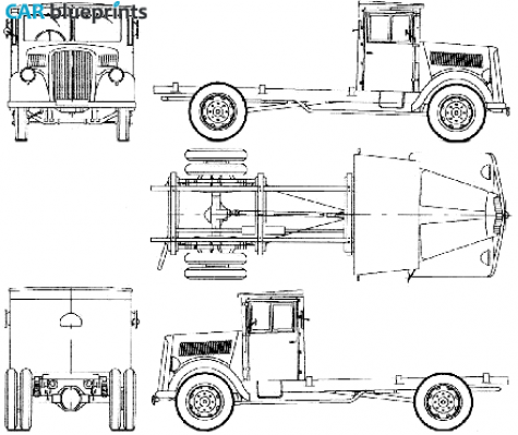 1944 Mercedes-Benz L701 Chassis Truck blueprint