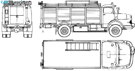 1974 Mercedes-Benz LAK1924 Fire Truck blueprint