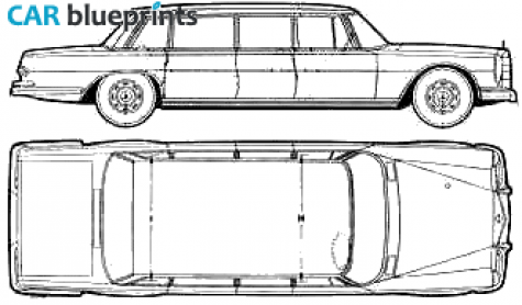 1965 Mercedes-Benz S-Class W108 S600 LWB Limousine blueprint