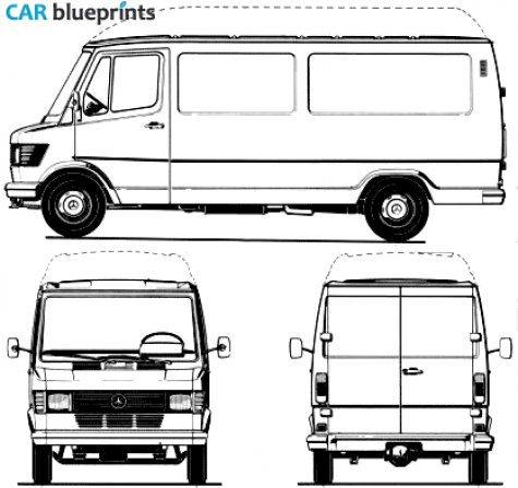 1997 Mercedes-Benz M207D Van blueprint