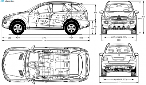1998 Mercedes-Benz M-Class W163 SUV blueprint