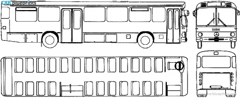 1974 Mercedes-Benz O307 Bus blueprint