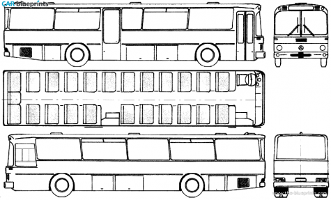 1977 Mercedes-Benz O307 Bus blueprint
