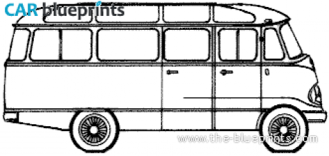 1955 Mercedes-Benz O319 Bus blueprint