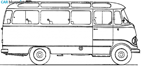 1957 Mercedes-Benz O319 Bus blueprint