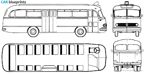 1955 Mercedes-Benz O321H Bus blueprint