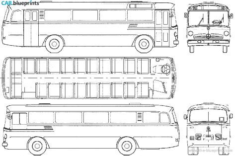 1960 Mercedes-Benz O322 Bus blueprint