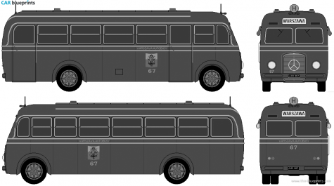 1937 Mercedes-Benz RB1346 Bus blueprint