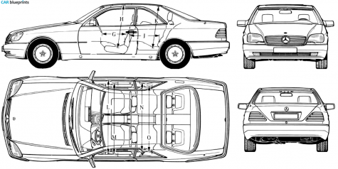 1996 Mercedes-Benz C 140 Sedan blueprint