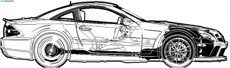 2009 Mercedes-Benz SL-class R230 SL65 AMG Black Series Coupe blueprint