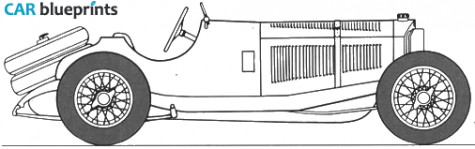 1927 Mercedes-Benz SSK Roadster blueprint