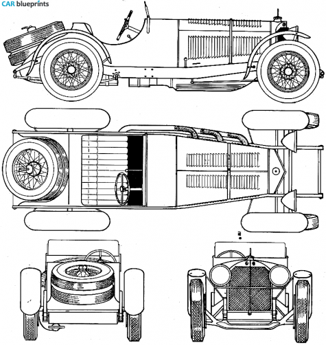 1928 Mercedes-Benz SSK71L Cabriolet blueprint