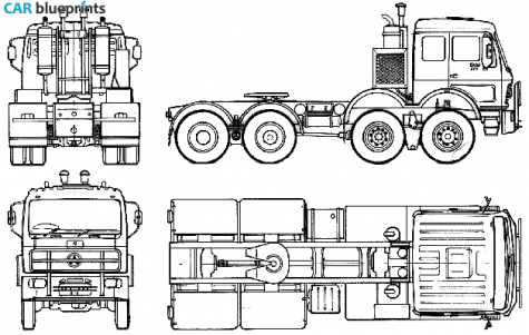 1980 Mercedes-Benz Titan T4052 8x6 Truck blueprint