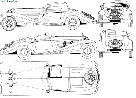 Mercedes-Benz Type 540 k Sedan blueprint