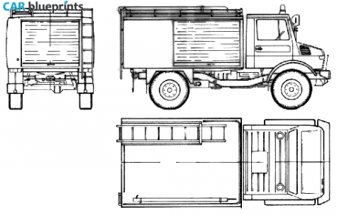 1978 Mercedes-Benz Unimog U1300L Fire Truck blueprint