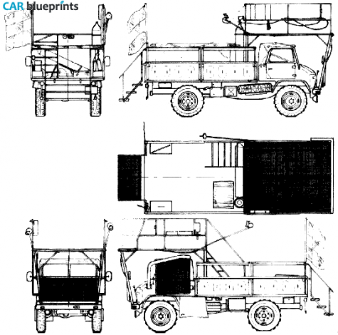 1955 Mercedes-Benz Unimog U404 Fire Truck blueprint