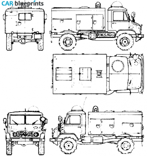 1955 Mercedes-Benz Unimog U404 Fire Truck blueprint