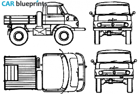 1990 Mercedes-Benz Unimog U411 Truck blueprint