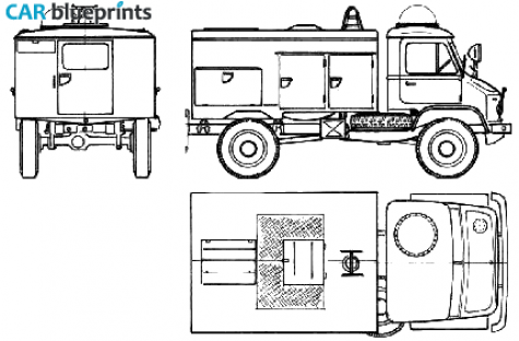 1962 Mercedes-Benz Unimog U416 Fire Truck blueprint
