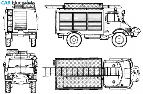 1973 Mercedes-Benz Unimog U416 Fire Truck blueprint