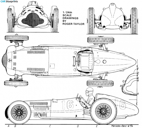 Mercedes-Benz W 154 Coupe blueprint