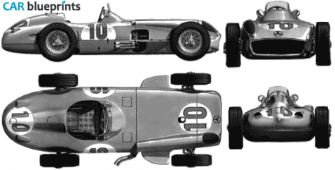 1954 Mercedes-Benz W196 OW blueprint