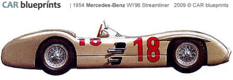 1954 Mercedes-Benz W196 Streamliner F1 Roadster blueprint