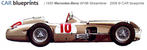 1955 Mercedes-Benz W196 Streamliner F1 Roadster blueprint