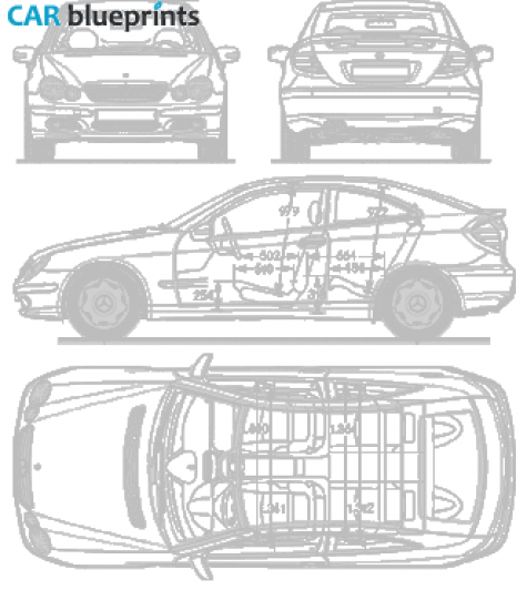 2001 Mercedes-Benz C-Class W203 Coupe blueprint