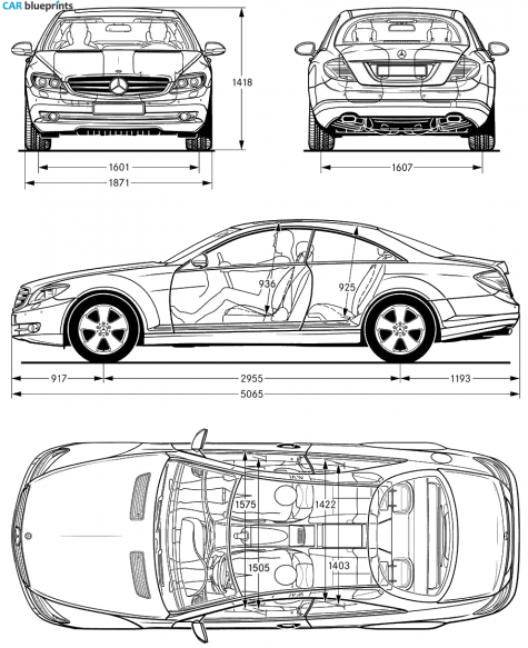 2007 Mercedes-Benz CL-class W216 CL500 Coupe blueprint