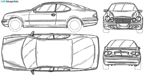 1997 Mercedes-Benz CLK-Class W208 Coupe blueprint