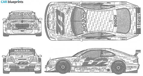 2000 Mercedes-Benz CLK-Class W208 DTM2000 Coupe blueprint