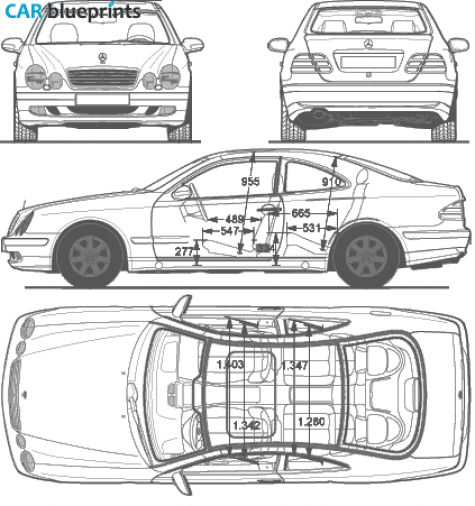 1997 Mercedes-Benz CLK-Class W208 Coupe blueprint