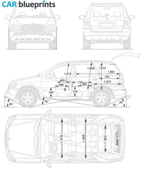 Mercedes-Benz M SUV blueprint
