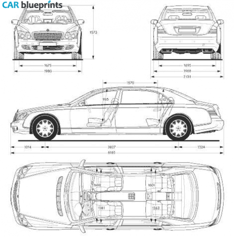 Mercedes-Benz Maybach Sedan blueprint